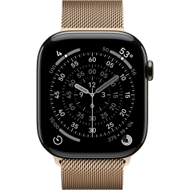 Смарт-часы Apple Watch Series 11 42mm Slate Titanium Case with Gold Milanese Loop
