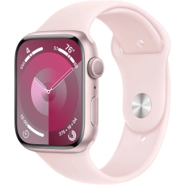 Смарт-часы Apple Watch Series 9 45mm Pink Aluminum Case with Light Pink Sport Band M/L (MR9H3)