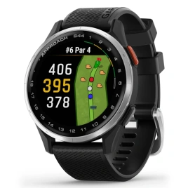 Смарт-часы Garmin Approach S44 44mm (010-03009-00) Silver/Black Silicone Band