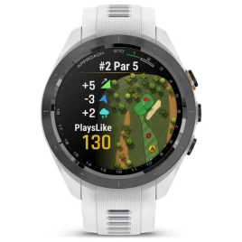 Смарт-часы Garmin Approach S70 42mm (010-02746-11) Black/Peach with White Silicone Band