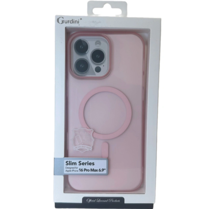 Чехол Gurdini Slim Series with MagSafe для iPhone 16 Pro Max Pink фото 3