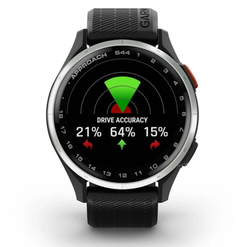 Смарт-часы Garmin Approach S44 44mm (010-03009-00) Silver/Black Silicone Band фото 2