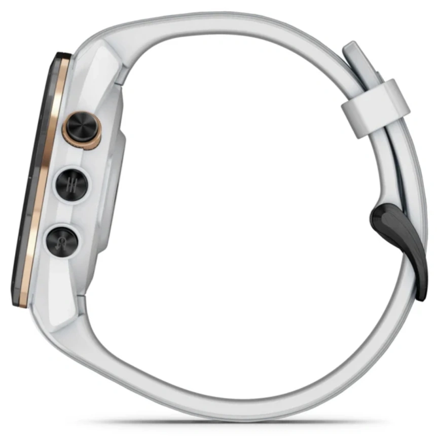 Смарт-часы Garmin Approach S70 42mm (010-02746-11) Black/Peach with White Silicone Band фото 5