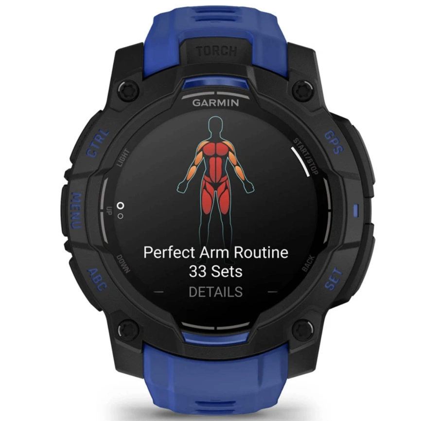 Смарт-часы Garmin Instinct 3 45mm Amoled Bolt Blue/Black Band (010-02936-03) фото 7