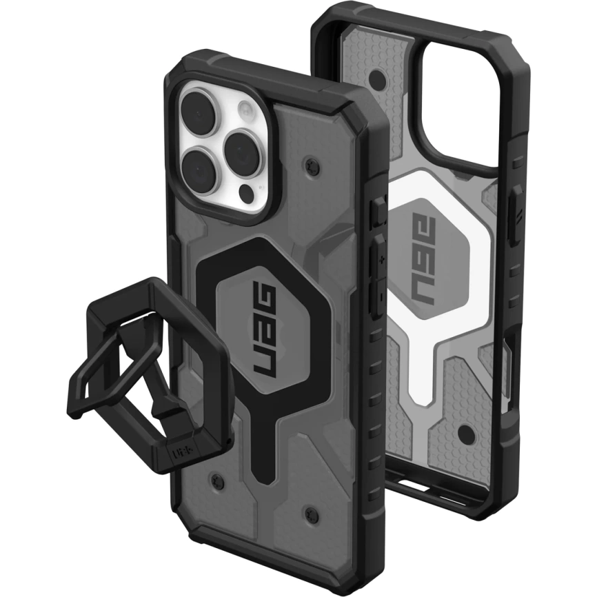 Чехол UAG MagSafe Pathfinder Clear для iPhone 16 Pro Max (с подставкой) Ash/Black Sand фото 2