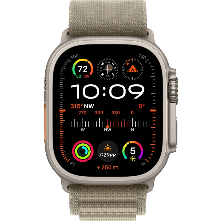 Смарт-часы Apple Watch Ultra 2 49mm Titanium Case with Olive Alpine Loop M фото 3