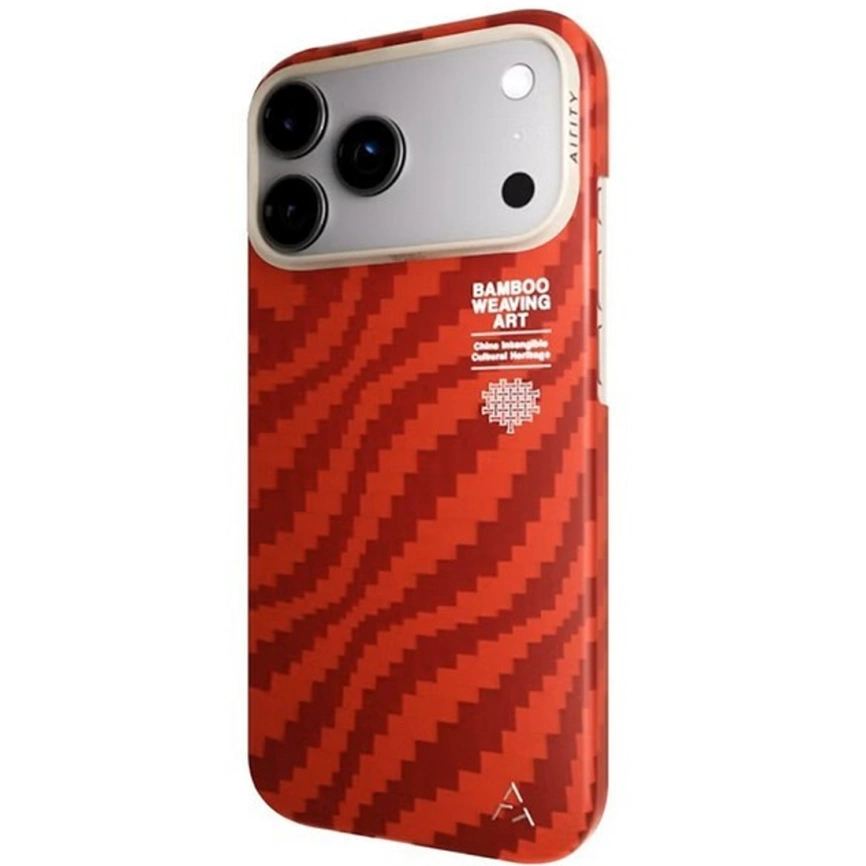 Чехол Airity Bamboo Shadom Aramid Fiber Case для iPhone 18 Pro Max Claret Red фото 2