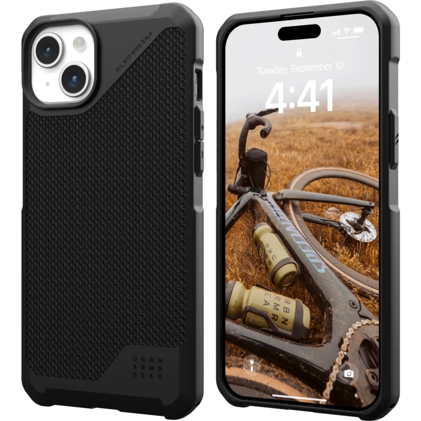 Чехол UAG с поддержкой MagSafe Metropolis LT для iPhone 15 Plus Kevlar Black (114308113940) фото 2