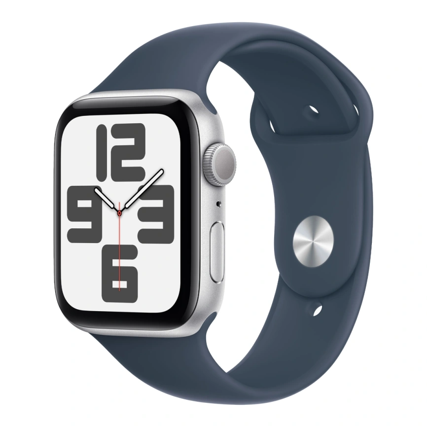 Смарт-часы Apple Watch SE (2023) 40mm Silver Aluminium Case with Storm Blue Sport Band M/L (MRE23) фото 1
