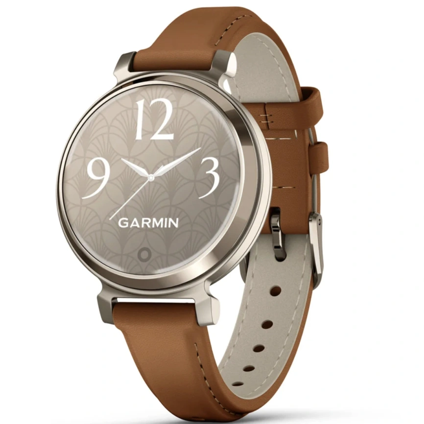 Смарт-часы Garmin Lily 2 Classic (010-02839-02) Cream Gold Tan Leather Band фото 1