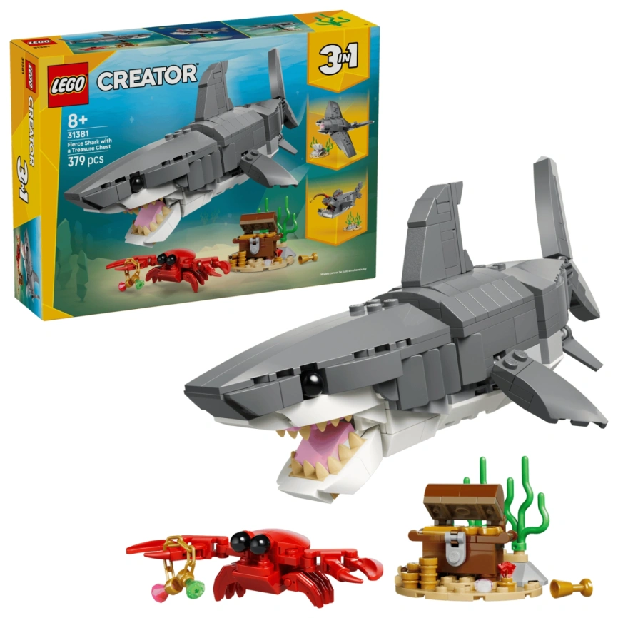 Конструктор LEGO Creator Fierce Shark with a Treasure Chest 3 in 1 31381 фото 3