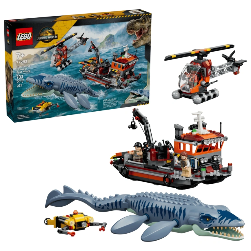 Конструктор LEGO Jurassic World Mosasaurus Dinosaur Boat Attack 77983 фото 1