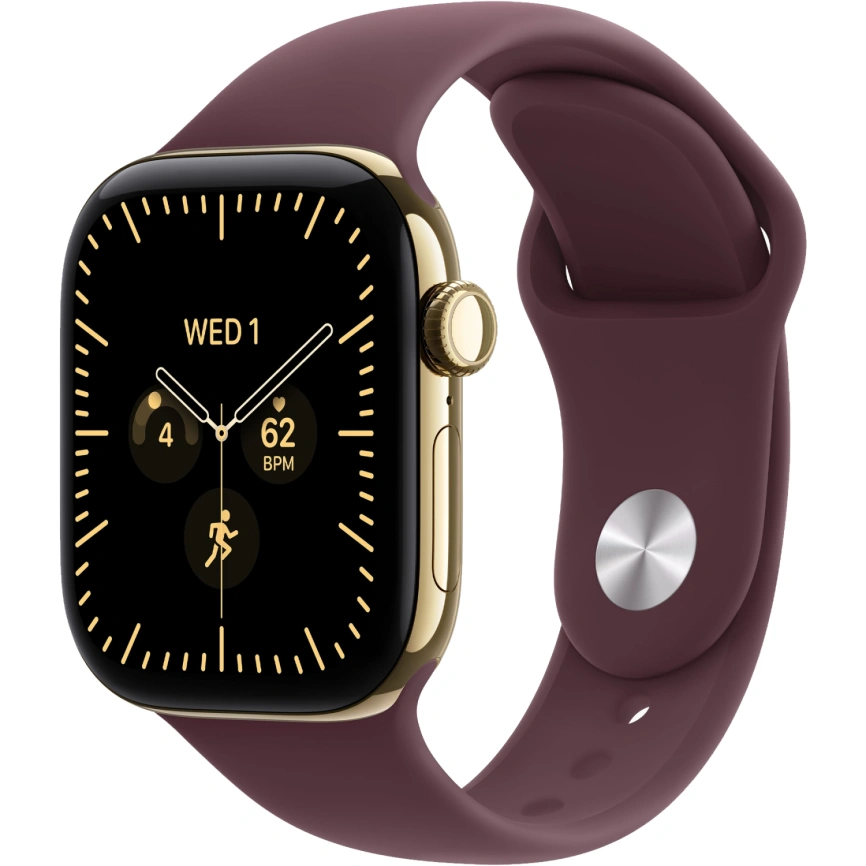Смарт-часы Apple Watch Series 12 42mm Radiant Gold Titanium Case with Burgundy Sport Band M/L фото 1