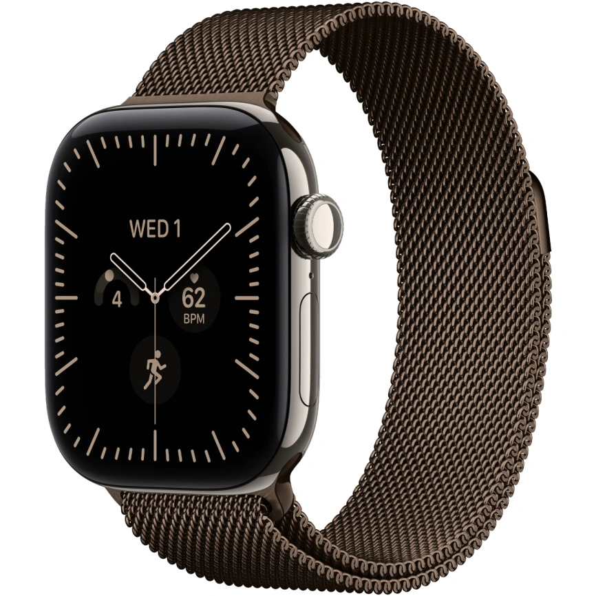 Смарт-часы Apple Watch Series 12 46mm Natural Titanium Case with Dark Bronze Milanese Loop M/L фото 1