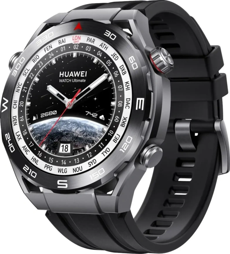 Смарт-часы Huawei Watch Ultimate 48mm Black/HNBR Strap (55020AGP) фото 1