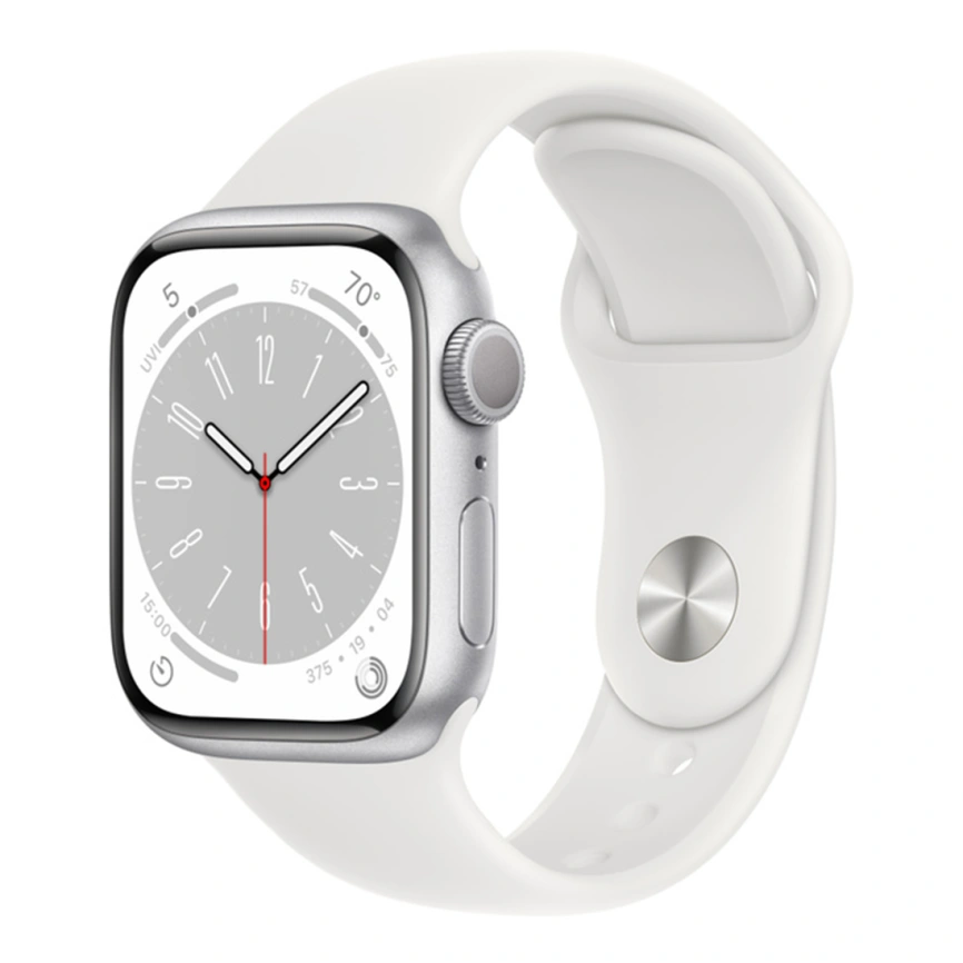Смарт-часы Apple Watch Series 8 GPS 41mm Silver/White Sport Band фото 1