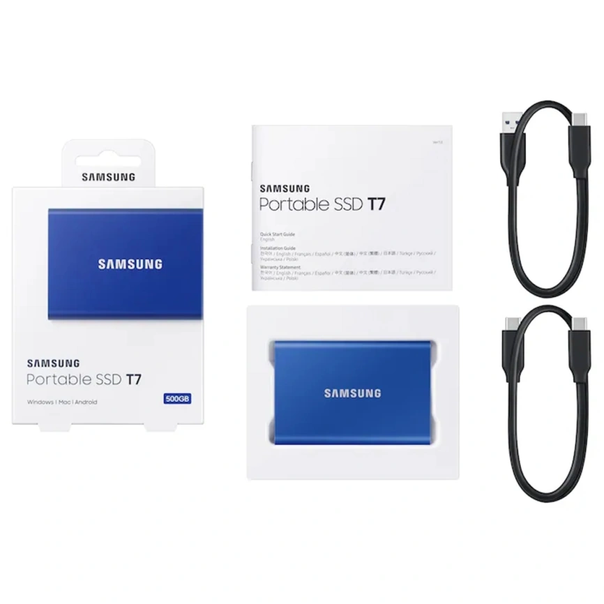 Внешний SSD накопитель Samsung T7 USB 3.2 Type-C 1TB Blue (MU-PC1T0H/WW) фото 5