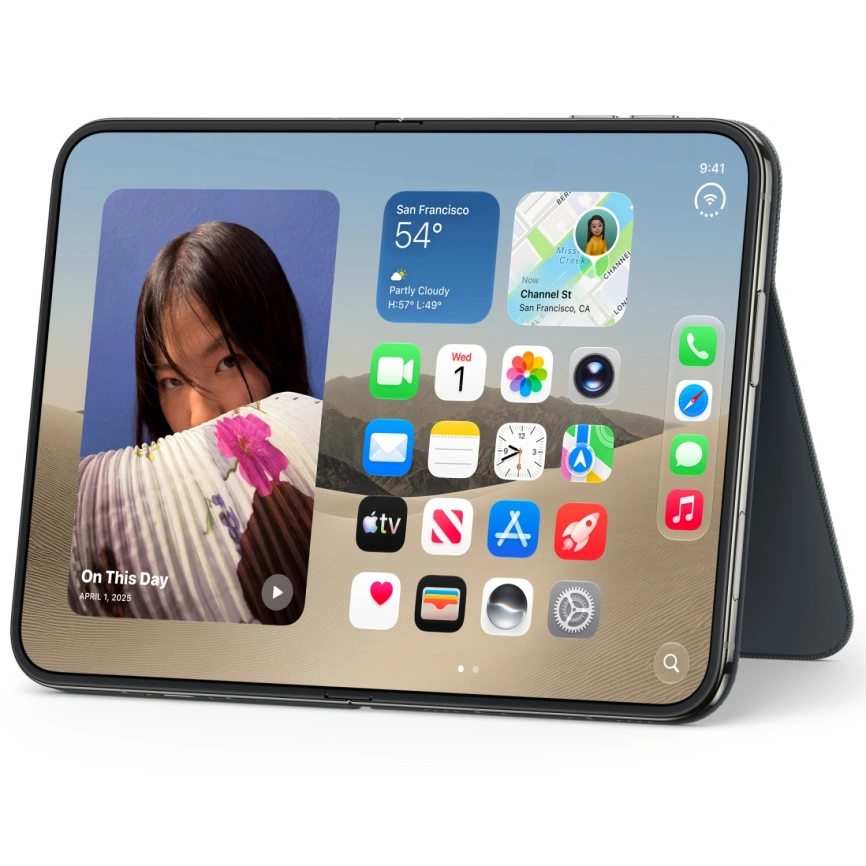 Чехол Apple Folio with Kickstand для iPhone Duo Navy Blue (MKR74) фото 3