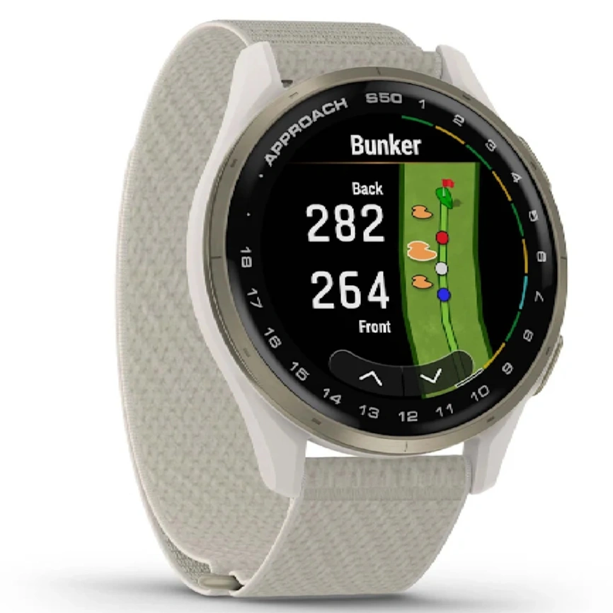 Смарт-часы Garmin Approach S50 43mm (010-03010-01) Cream Gold/Ivory ComfortFit Nylon Band фото 3