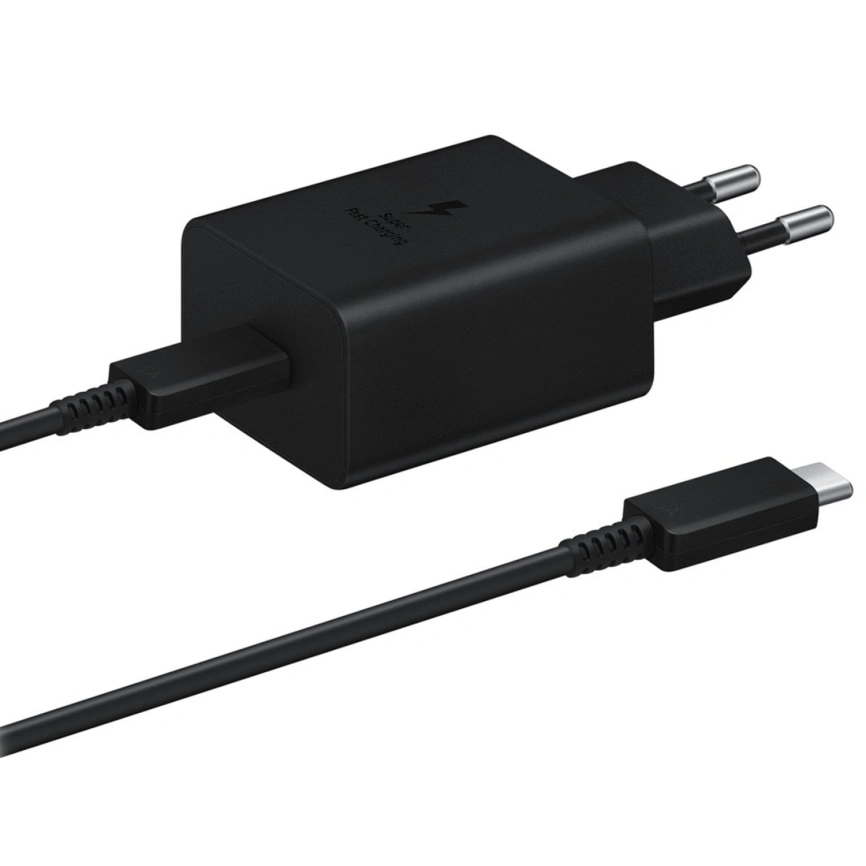 Сетевое зарядное устройство Samsung 45W PD USB-C EP-T4510 + Cable Black фото 1