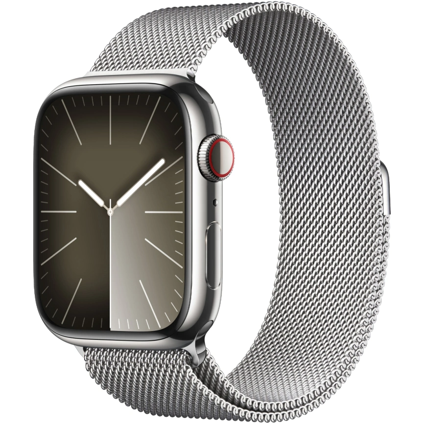 Смарт-часы Apple Watch Series 9 45 mm Silver Stainless Steel Case with Silver Milanese Loop фото 1