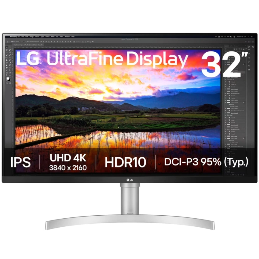 Монитор LG 32" UltraFine 32UN650K-W IPS Black/Silver (32UN650K-W.ARUZ) фото 1