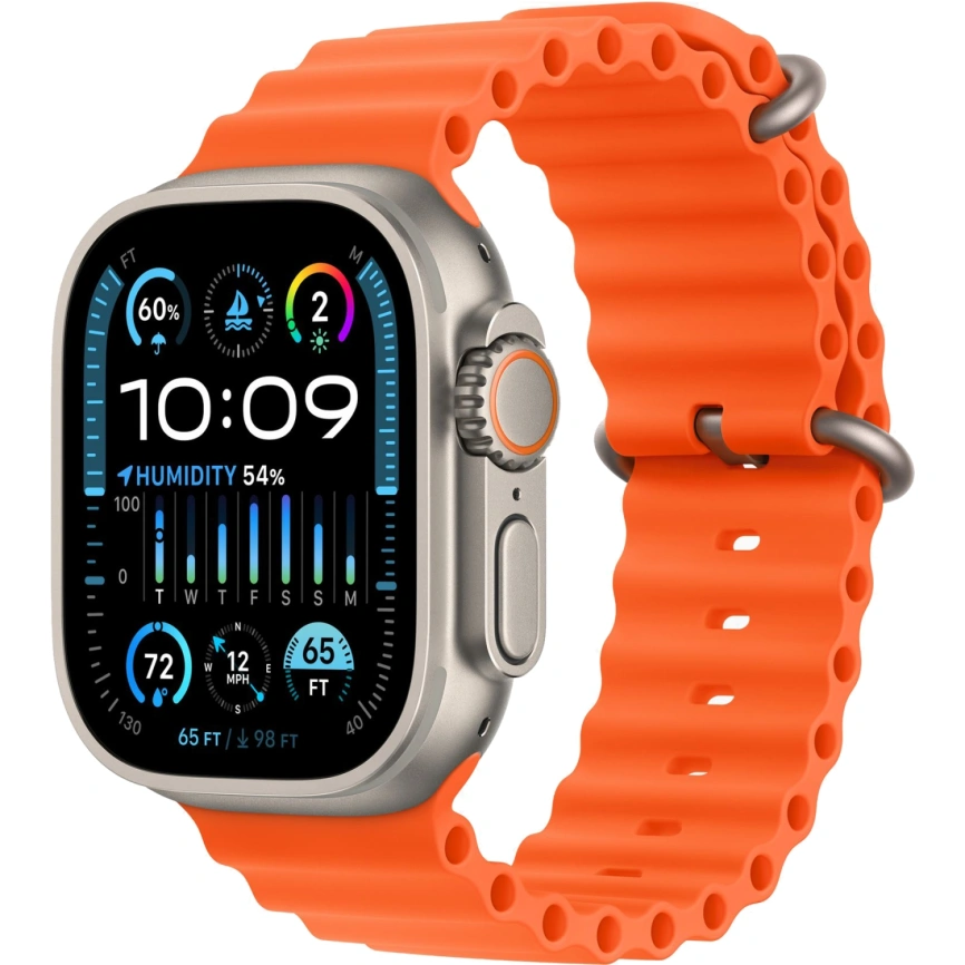 Смарт-часы Apple Watch Ultra 2 49mm Titanium Case with Orange Ocean Band фото 1