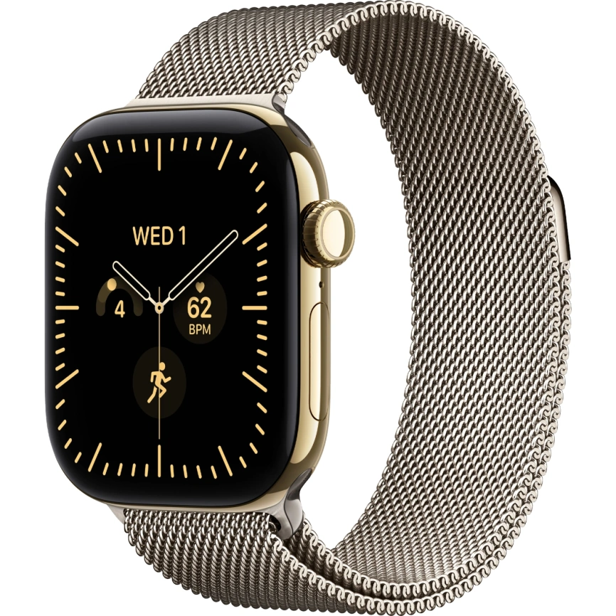 Смарт-часы Apple Watch Series 12 42mm Radiant Gold Titanium Case with Natural Milanese Loop фото 1