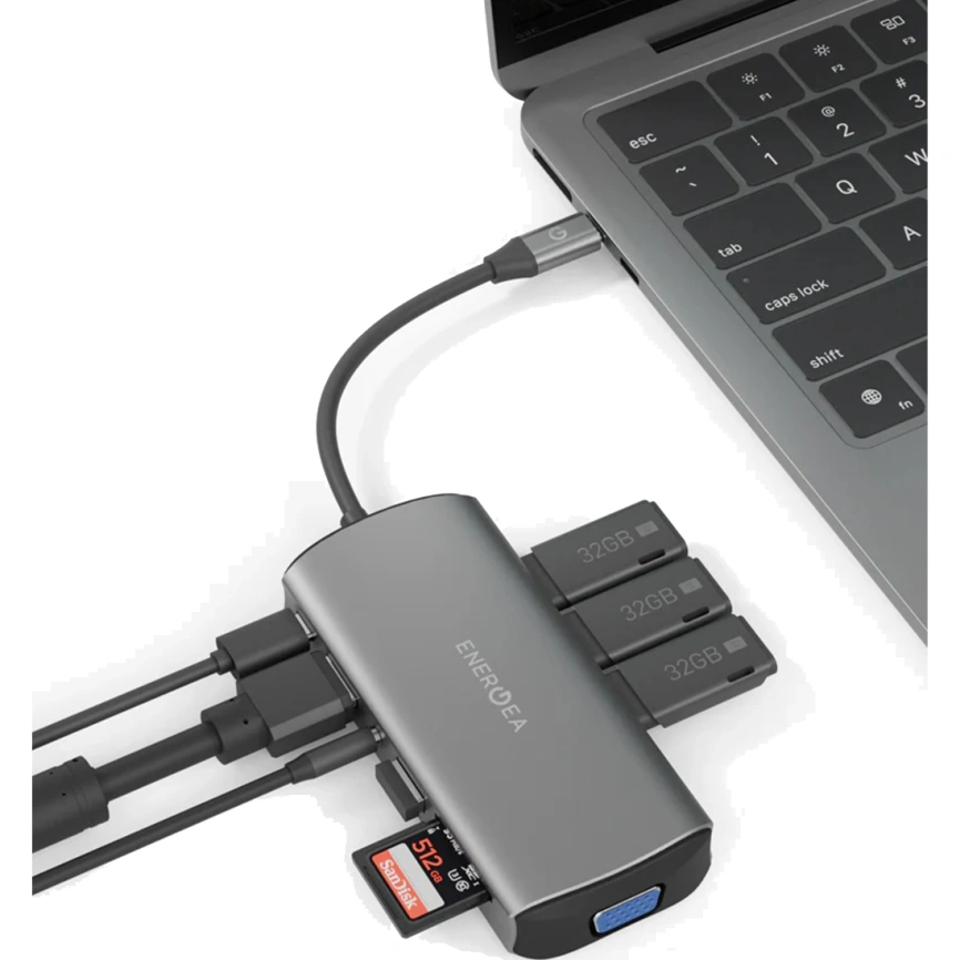 Адаптер EnergEA AluHub Max 100W USB-C(11in1) Space Gray фото 2