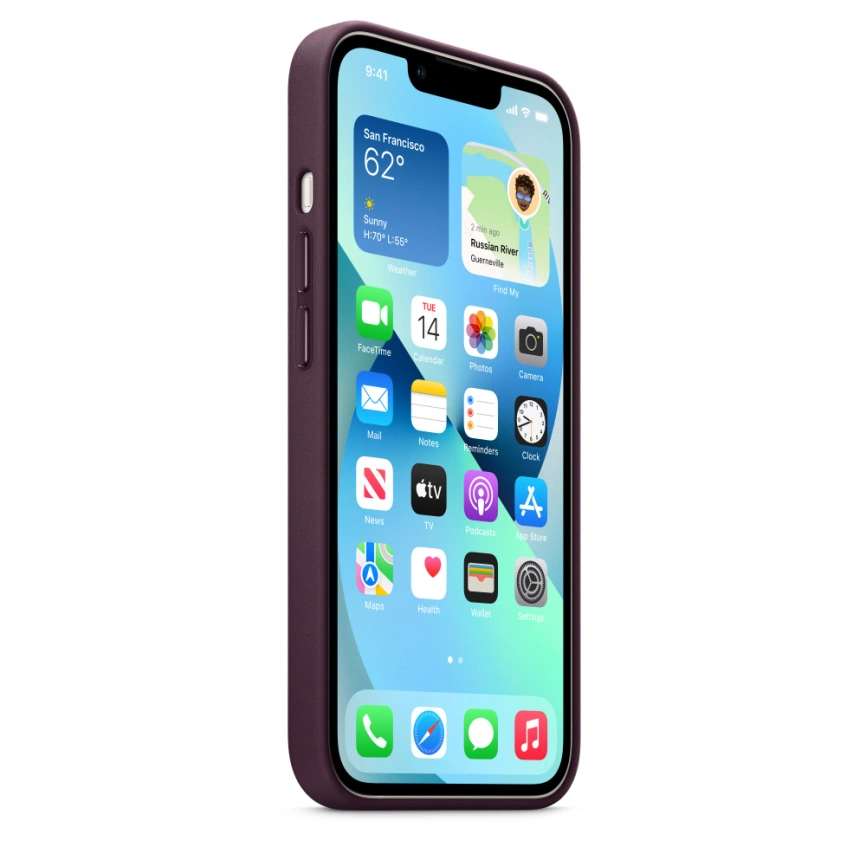 Кожаный чехол Apple MagSafe для iPhone 13 Dark Cherry фото 2