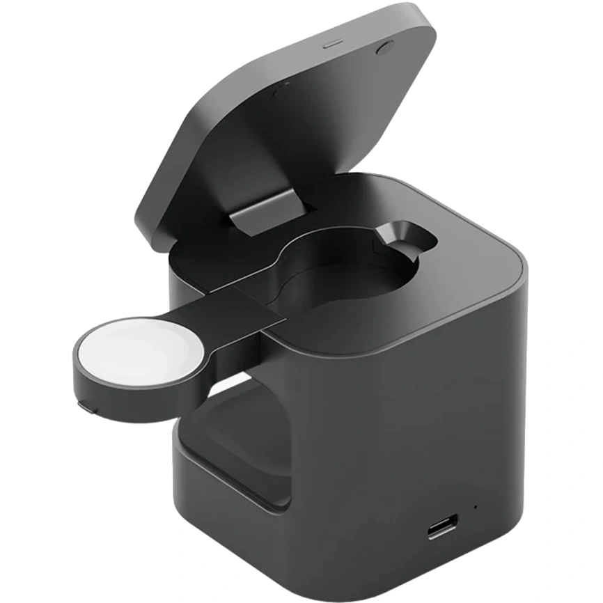 Беспроводное зарядное устройство EnergEA MagCube Qi2 Certified 3-in-1 Wireless Charger Space Grey фото 2